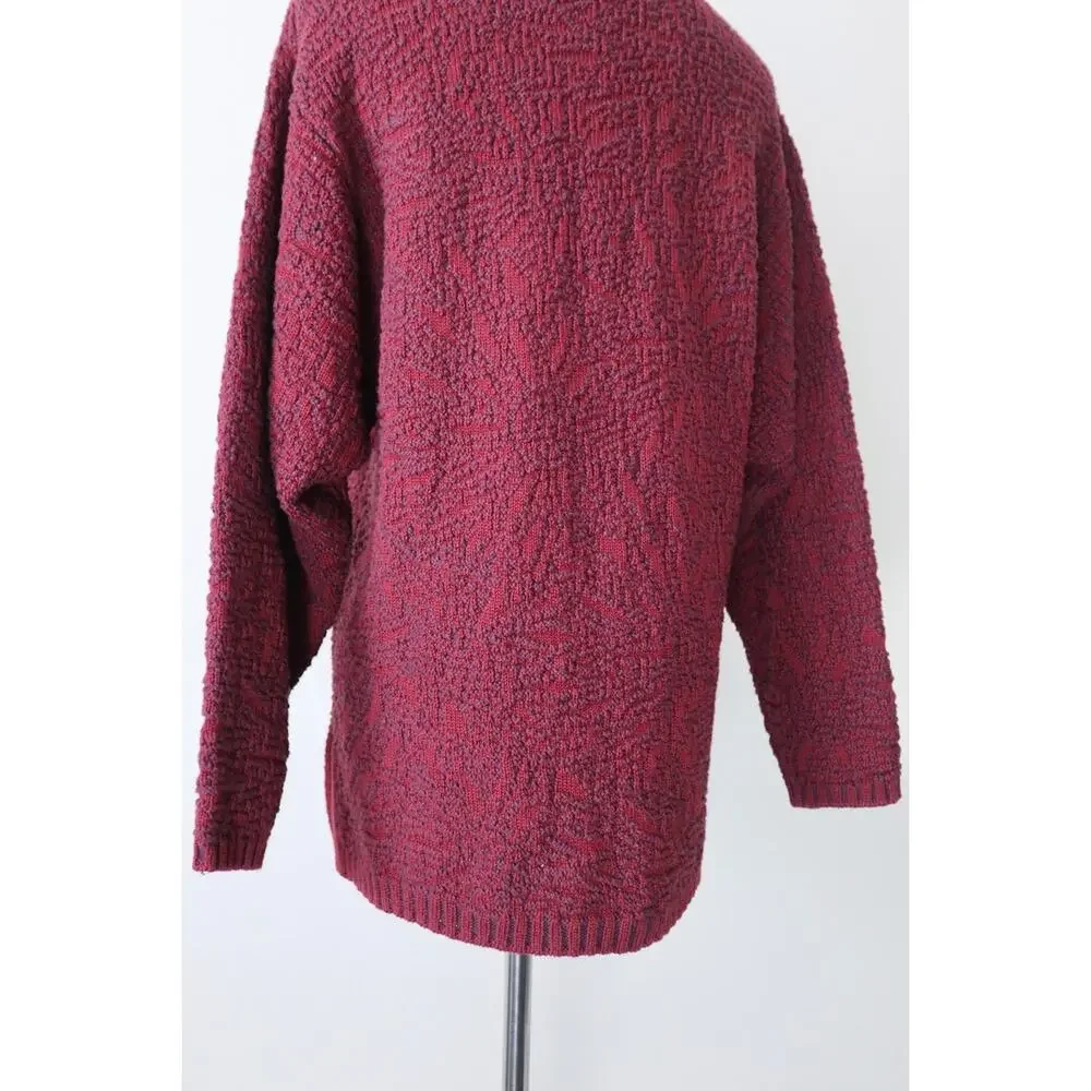 Chris Triola Size S 100% Cotton Red Knit Sweater Pullover One of A Kind - Picture 10 of 11
